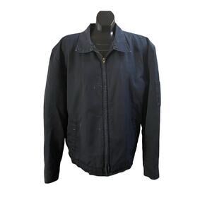 Vintage Red Kap Work Jacket XL Blue Quilted Lined Collared Full Zip Men’s